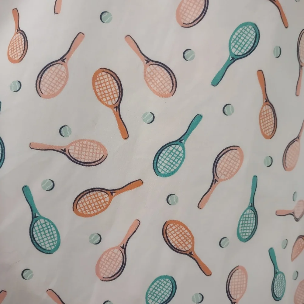 Lands' End Tennis Racket Print No Iron Supima Blouse - Picture 3 of 8